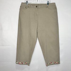 Hearts of Palm Capri Pants sz 16 Beige